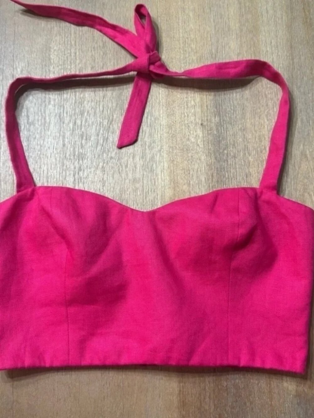 Reformation Orzo Pink Linen Top